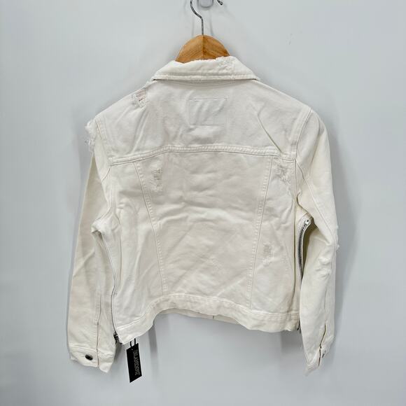 BLANKNYC NWT Evereve Lightbox White Distressed Denim Jacket // S - Picture 11 of 13